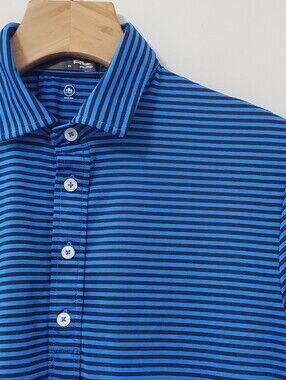 Ralph Lauren RLX Golf Polo Shirt Blue Striped Mens Small